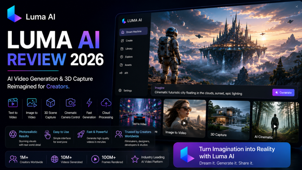 Luma AI Review 2026: Features, Pricing, Pros & Cons Luma AI Review 2026 – AI Video Generator